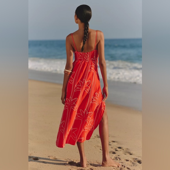 Maaji Lupine Embroidered Linen Midi Dress, Size Large, $252 - Picture 4 of 14